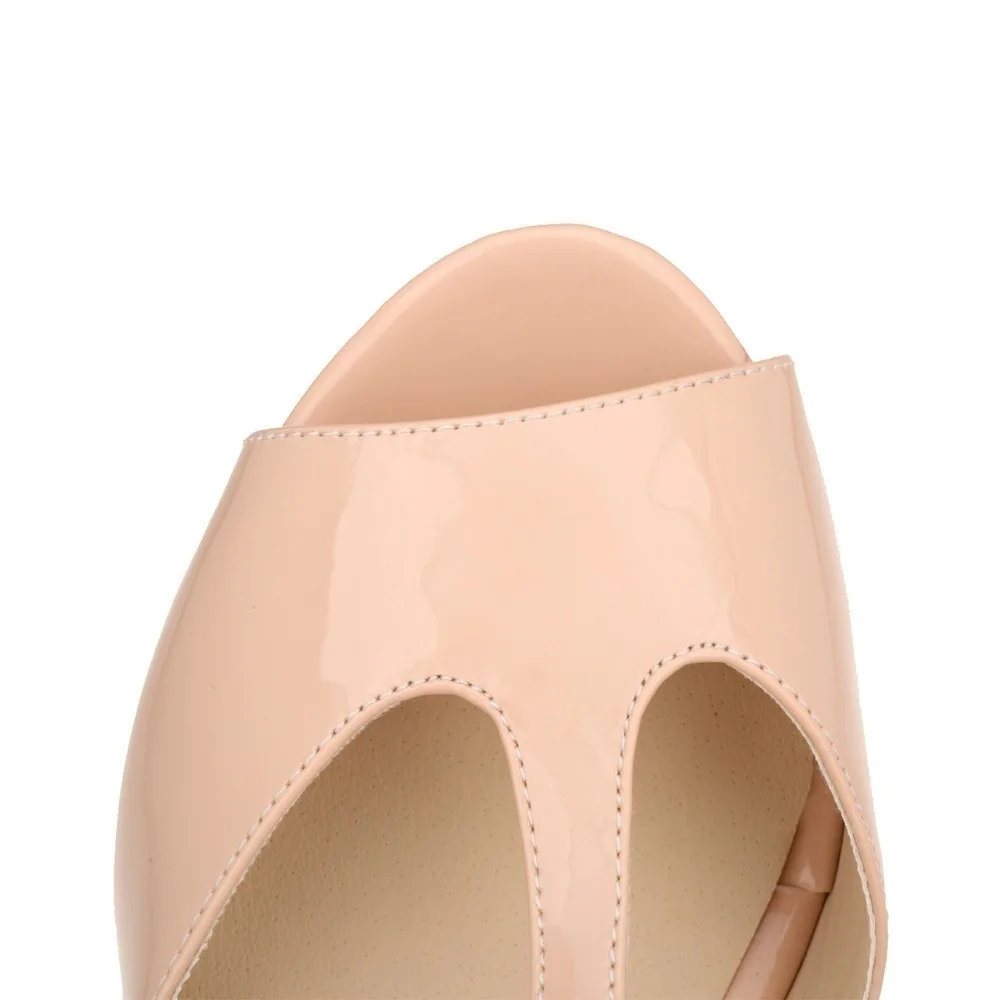 Women Sandals Summer Sexy 12cm Peep Toe Ankle Strap High Heels Ladies Wedges Platform Sandals Patent Leather Party Wedding Shoes Women Sandals Summer Sexy 12cm Peep Toe Ankle Strap High Heels Ladies Wedges Platform Sandals Patent Leather Party Wedding Shoes