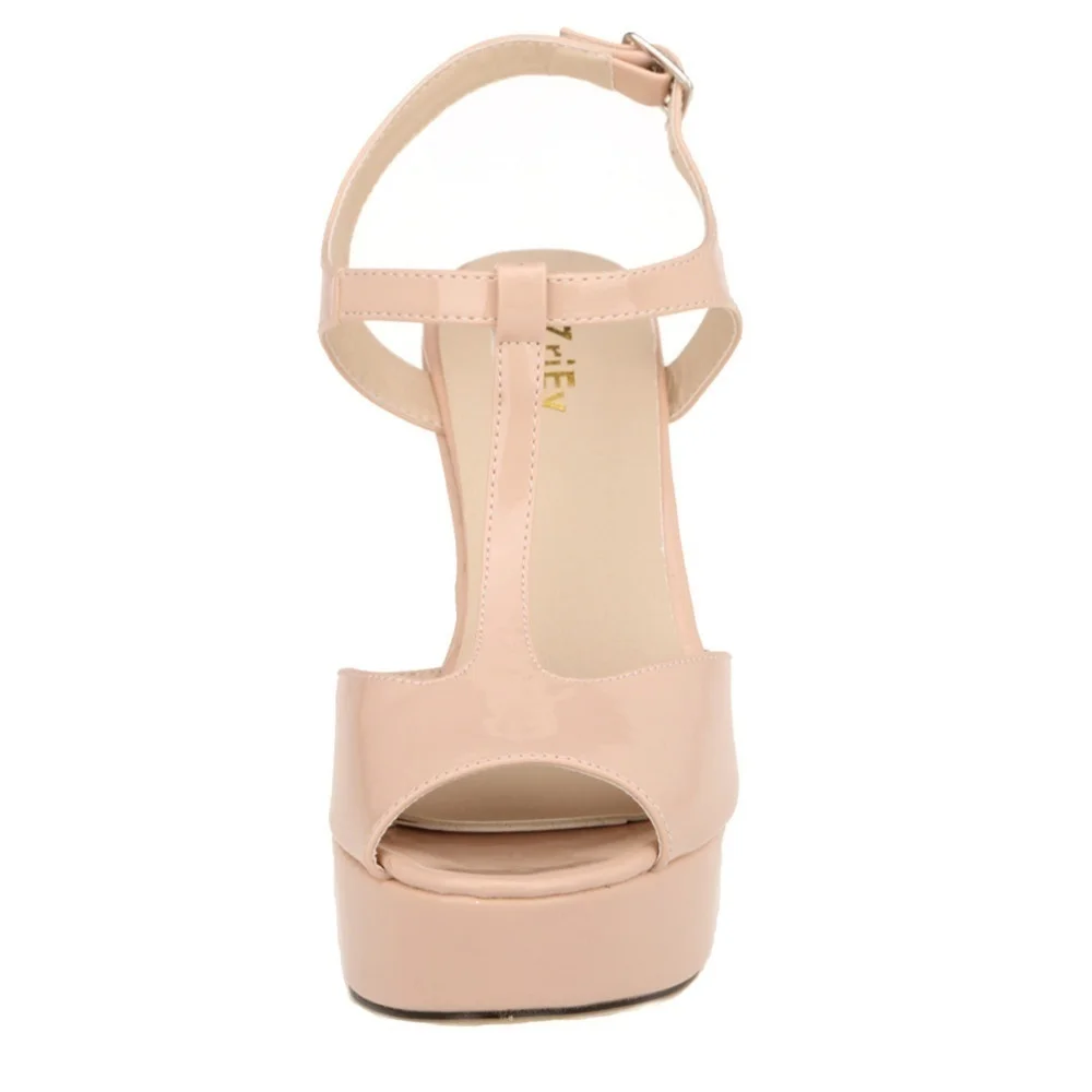 Women Sandals Summer Sexy 12cm Peep Toe Ankle Strap High Heels Ladies Wedges Platform Sandals Patent Leather Party Wedding Shoes Women Sandals Summer Sexy 12cm Peep Toe Ankle Strap High Heels Ladies Wedges Platform Sandals Patent Leather Party Wedding Shoes