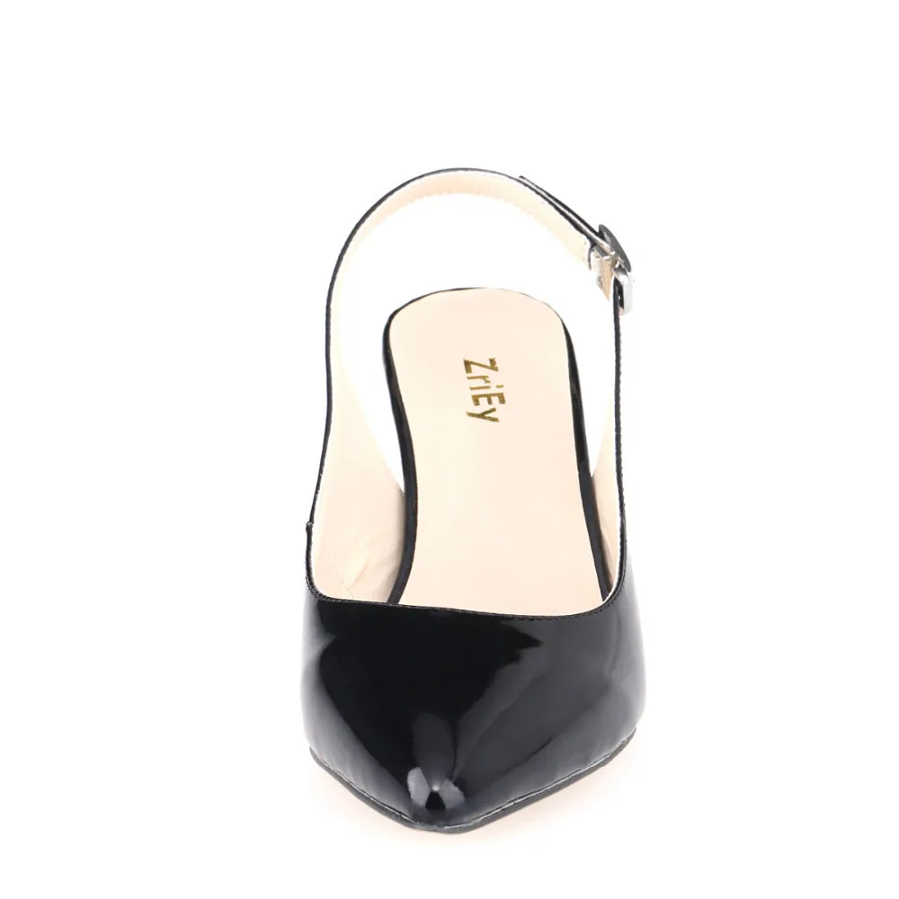 Daily all-match Sandal Shoes Pointed High Heels Large Size Pumps New 6cm Low Casual Back Empty Buckle Red Wedding shoes