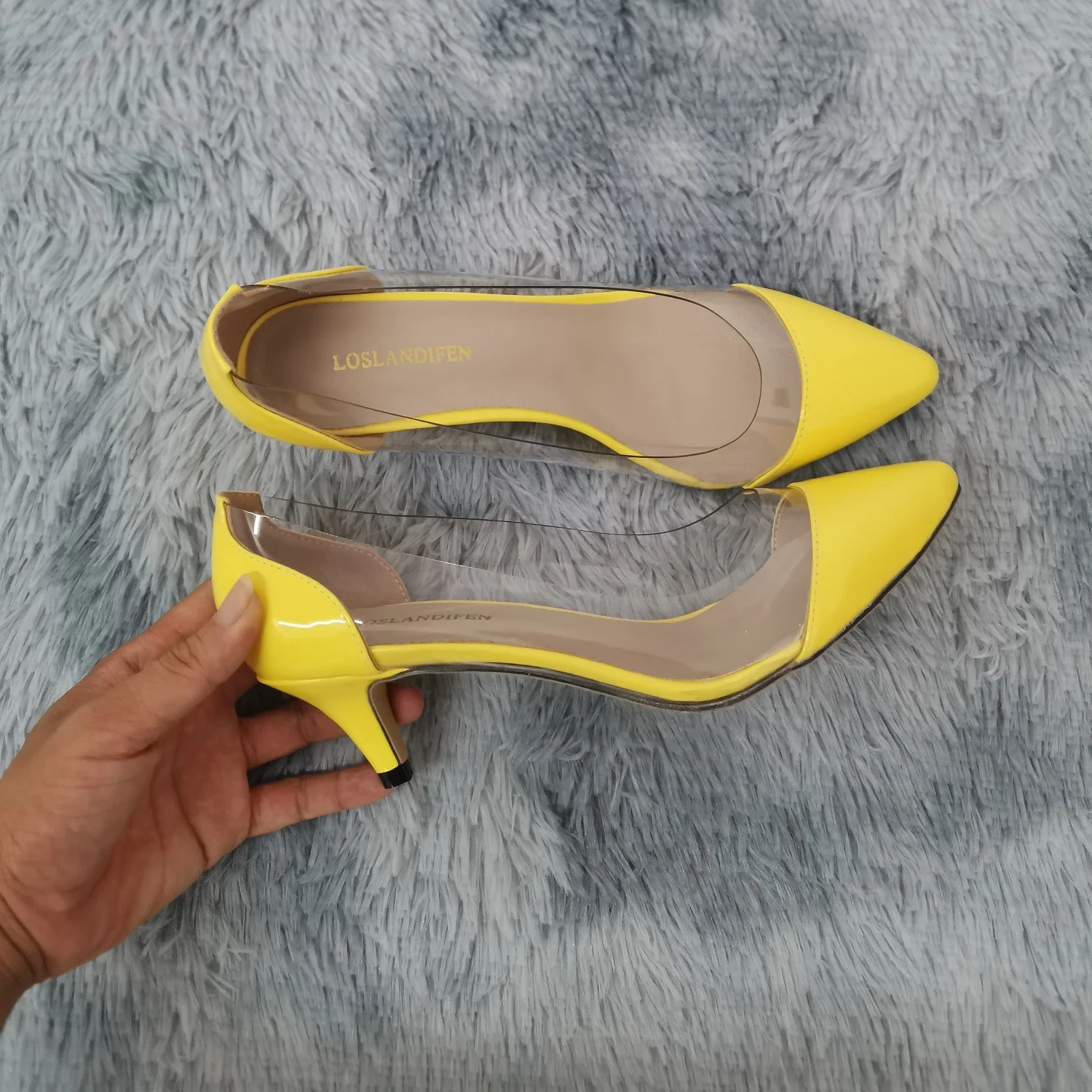 Women Pumps 2026 Spring Autumn Sexy Transparent PVC 5cm Low Heel Fashion Pointed Toe Slip-on High Heels Party Wedding Shoes