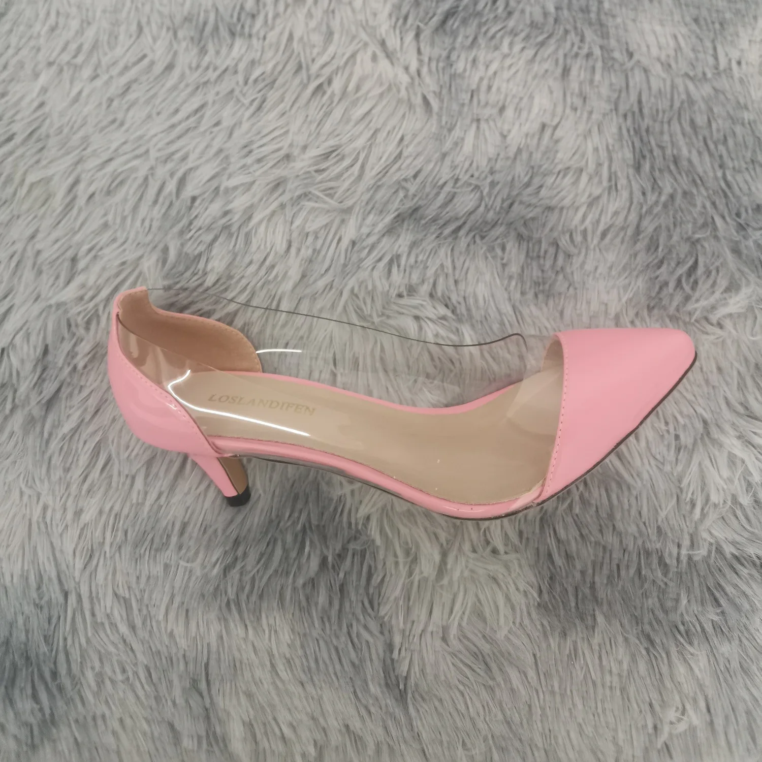 Women Pumps 2026 Spring Autumn Sexy Transparent PVC 5cm Low Heel Fashion Pointed Toe Slip-on High Heels Party Wedding Shoes