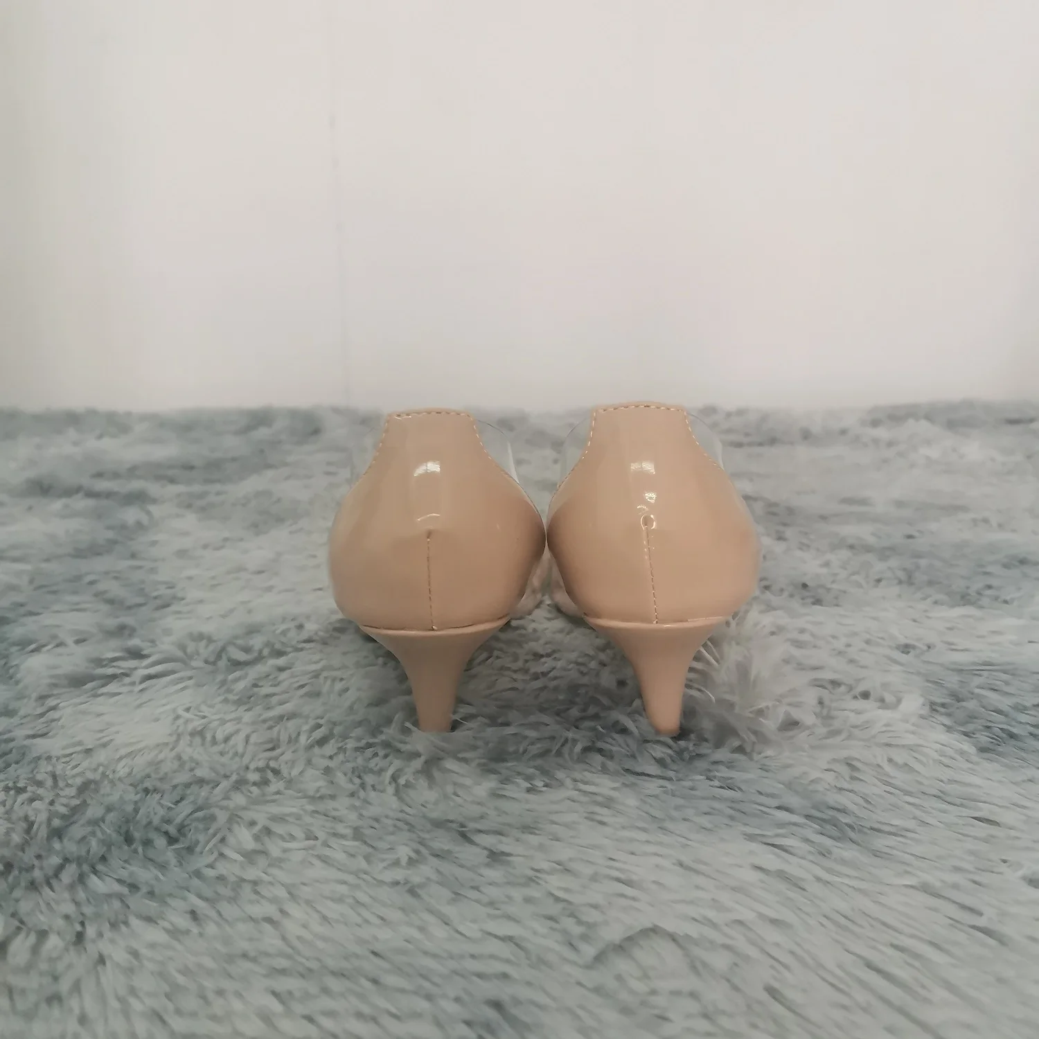 Women Pumps 2026 Spring Autumn Sexy Transparent PVC 5cm Low Heel Fashion Pointed Toe Slip-on High Heels Party Wedding Shoes