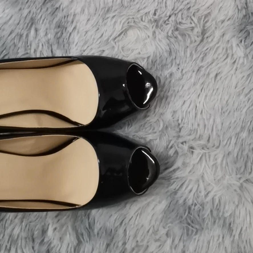 Women Pumps Fashion Sexy Open Toe 12cm Thin Heels Platform Super Patent Leather High Heels  Gladiator Party Dress Wedding Shoes
