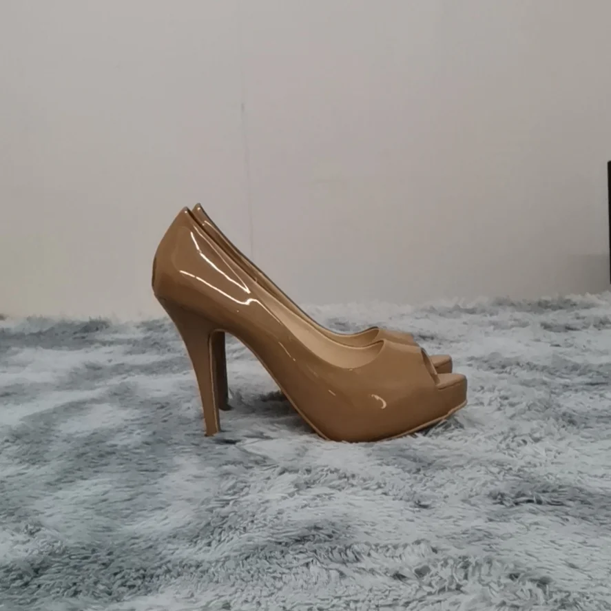 Women Pumps Fashion Sexy Open Toe 12cm Thin Heels Platform Super Patent Leather High Heels  Gladiator Party Dress Wedding Shoes