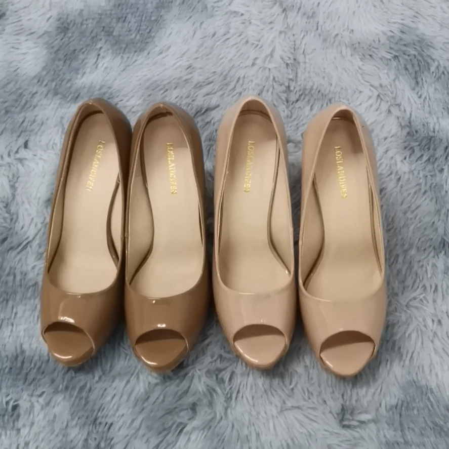 Women Pumps Fashion Sexy Open Toe 12cm Thin Heels Platform Super Patent Leather High Heels  Gladiator Party Dress Wedding Shoes