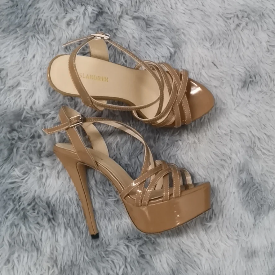 NEW Women Sandals14CM Sexy Platform High Heels Ankle Strap Sandals Open Toe Gladiator Party Dress Woman Shoes Plus Size 43 44