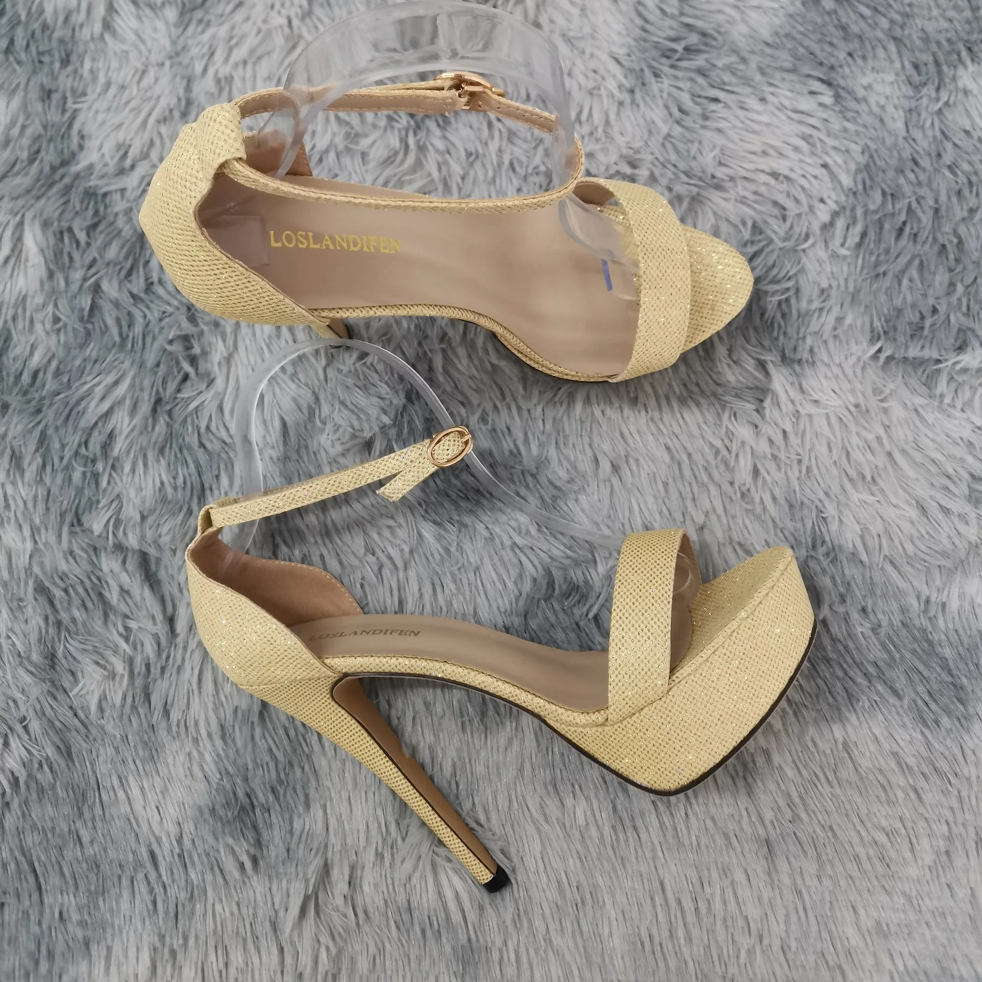 Women Sandals Sexy Open Toes 14cm Supper Flash High Heels Patent Leather Nighclub Platform Party Red Wedding Shoes Plus Size 44