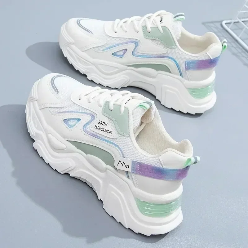 2025 Sneakers Women Platform Flat Shoes Woman Shoes Green Casual Trainers Ladies Chunky Sneakers Women Shoes