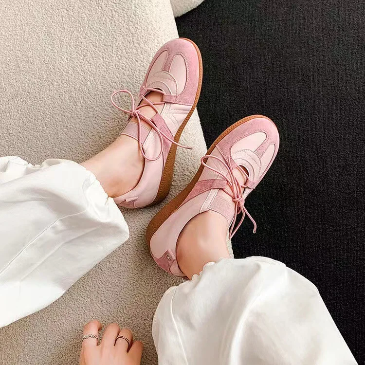 New Genuine Leather Sneakers for Women Breathable Soft Round Toe Casual Shoes Woman Sport Fashion Flats Sneakers