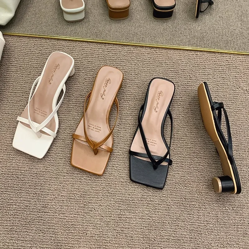 High Heels Comfortable New Summer Solid Leather Slippers Female Shoes Women Shoes Woman Fashion Cool Mules Slides Flip Flops High Heels Comfortable New Summer Solid Leather Slippers Female Shoes Women Shoes Woman Fashion Cool Mules Slides Flip Flops
