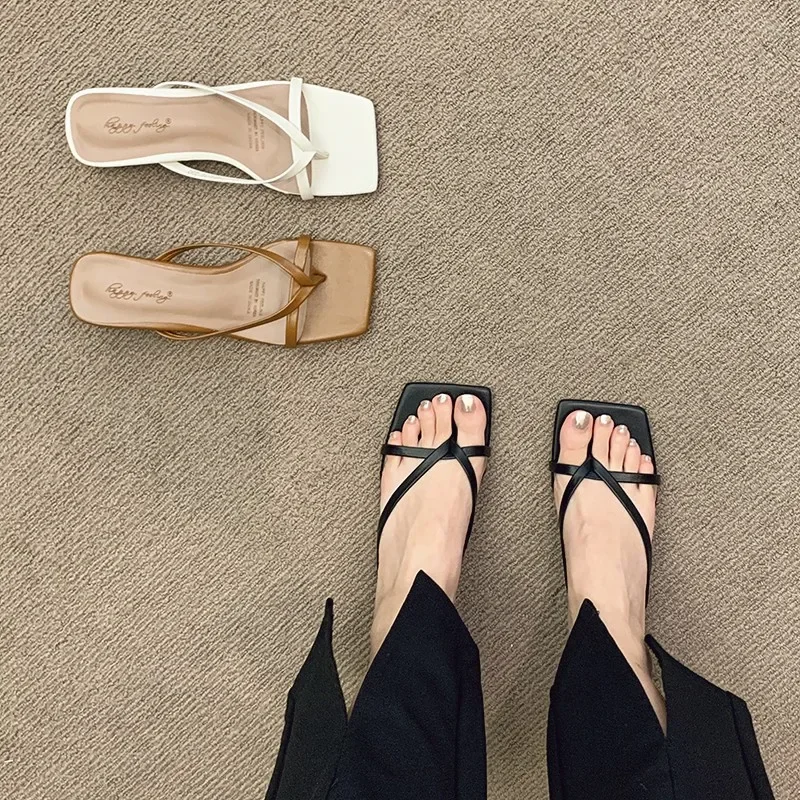 High Heels Comfortable New Summer Solid Leather Slippers Female Shoes Women Shoes Woman Fashion Cool Mules Slides Flip Flops High Heels Comfortable New Summer Solid Leather Slippers Female Shoes Women Shoes Woman Fashion Cool Mules Slides Flip Flops