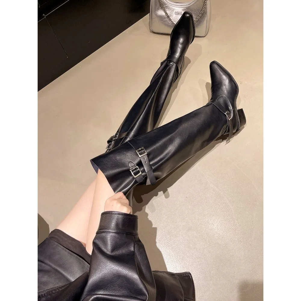 2025 Autumn/Winter Niche Handmade Women's Shoes Vintage Over-the-Knee Boots Soft Leather Vintage Slimming Boots for Women 2025 Autumn/Winter Niche Handmade Women's Shoes Vintage Over-the-Knee Boots Soft Leather Vintage Slimming Boots for Women