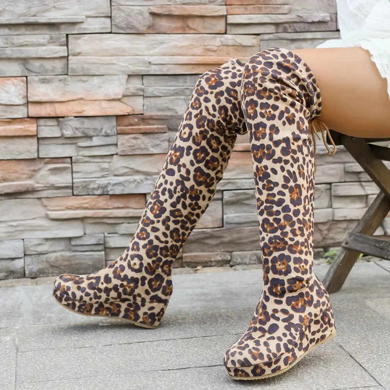 Winter Women’s Long Boot Fashion Back-Strap Womens Pointed Knee-Length Boots Sexy Leopard Print High Heels Large Size 36-43 Winter Women's Long Boot Fashion Back-Strap Womens Pointed Knee-Length Boots Sexy Leopard Print High Heels Large Size 36-43