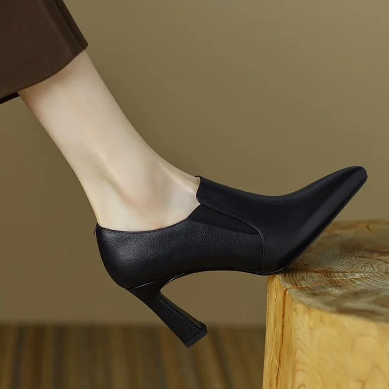 Women's Bare Boots 2025 Spring New Designer Shoes Pointed Toe High Heels Dress Shoes Woman Stilettos Pointed Toe Pumps