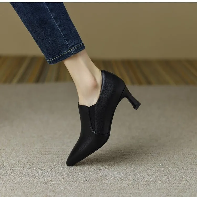 Women's Bare Boots 2025 Spring New Designer Shoes Pointed Toe High Heels Dress Shoes Woman Stilettos Pointed Toe Pumps