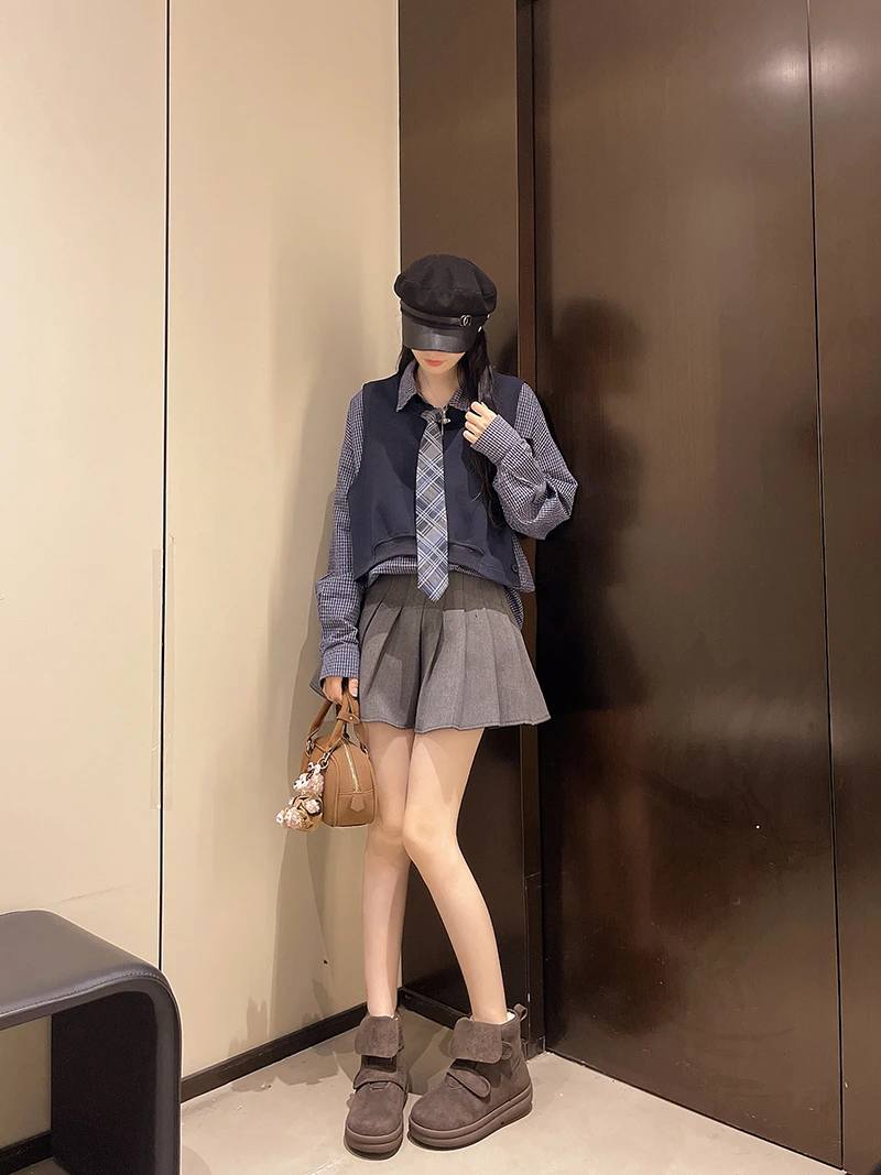 Snow Women Boots Flats Suede Short Plush Shoes Fashion New Ankle Boots Warm Comfort Dress Designer Casual Mujer De Botas