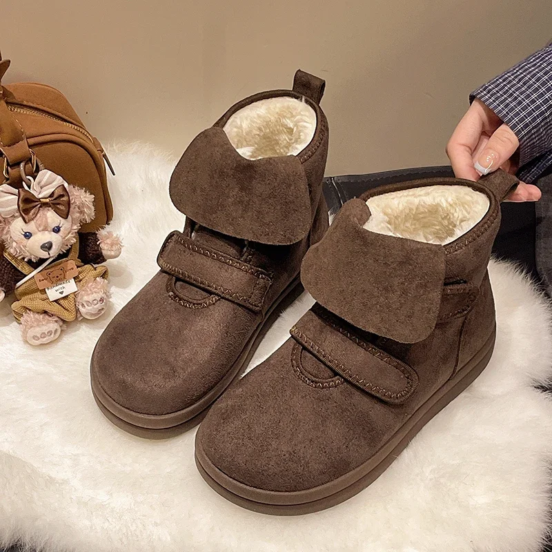 Snow Women Boots Flats Suede Short Plush Shoes Fashion New Ankle Boots Warm Comfort Dress Designer Casual Mujer De Botas