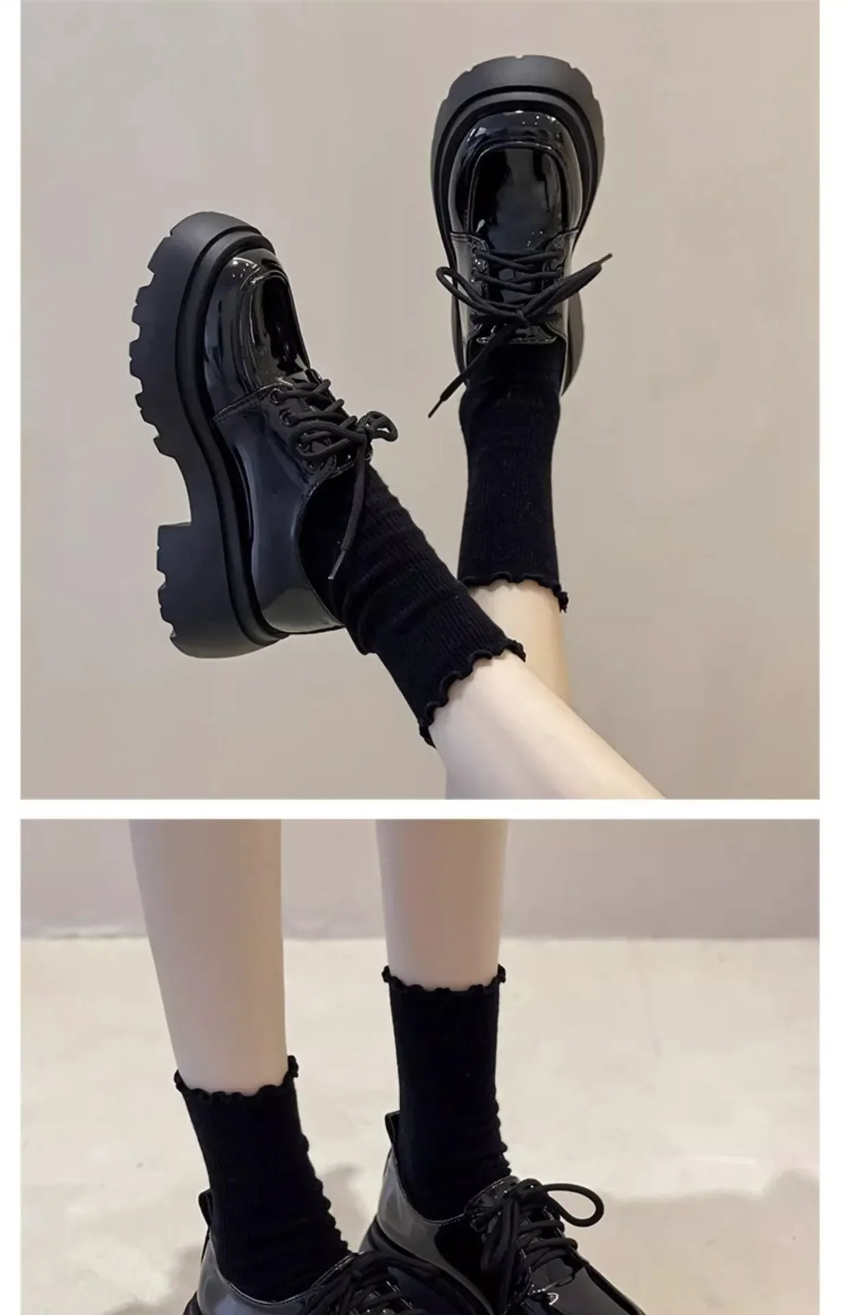 Women Spring New Black Platform Flats Shoes Women Loafers Slip on Boat Shoes Designer Casual Leather Oxfords 2025