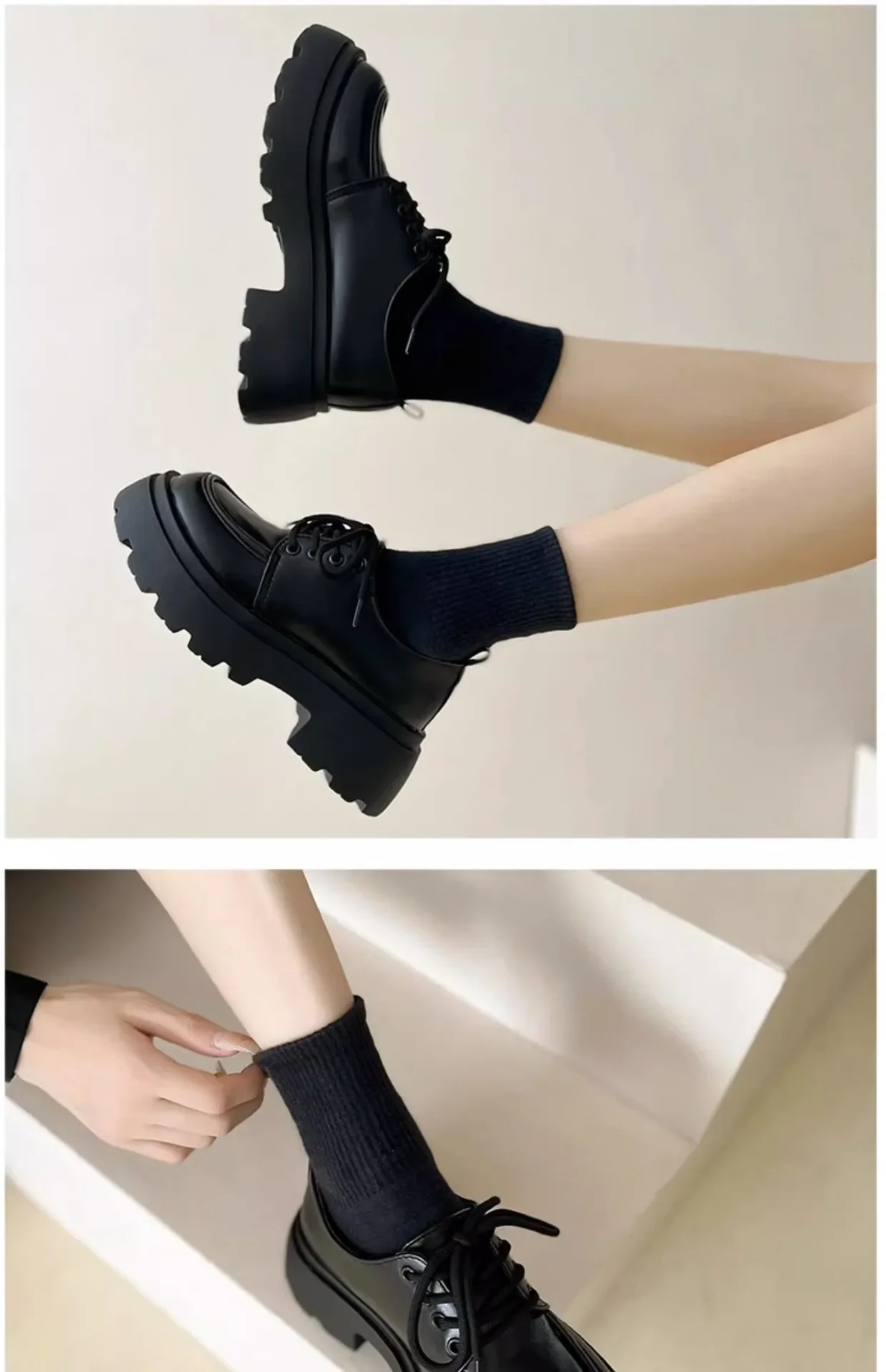 Women Spring New Black Platform Flats Shoes Women Loafers Slip on Boat Shoes Designer Casual Leather Oxfords 2025