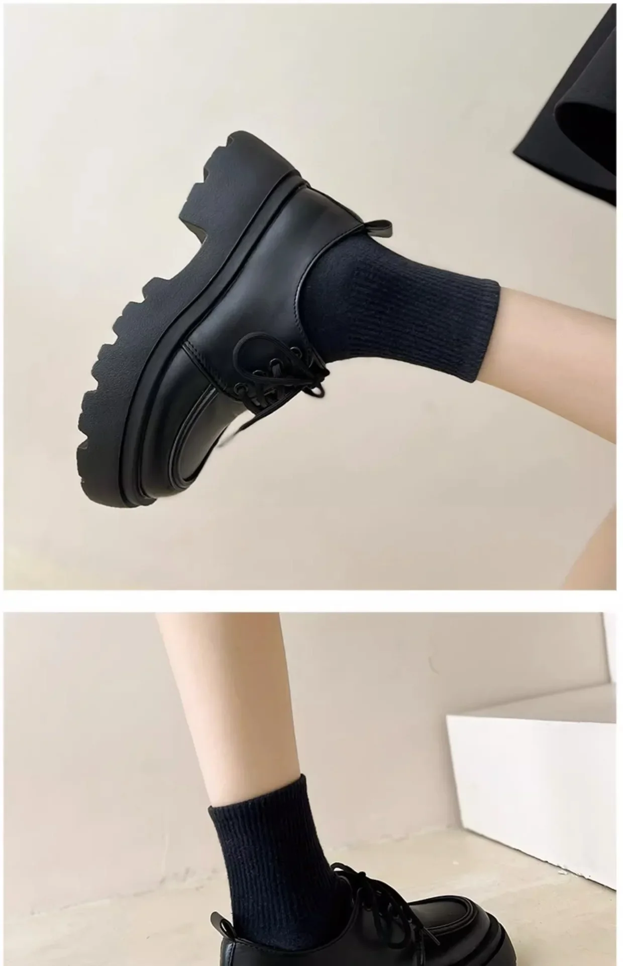 Women Spring New Black Platform Flats Shoes Women Loafers Slip on Boat Shoes Designer Casual Leather Oxfords 2025