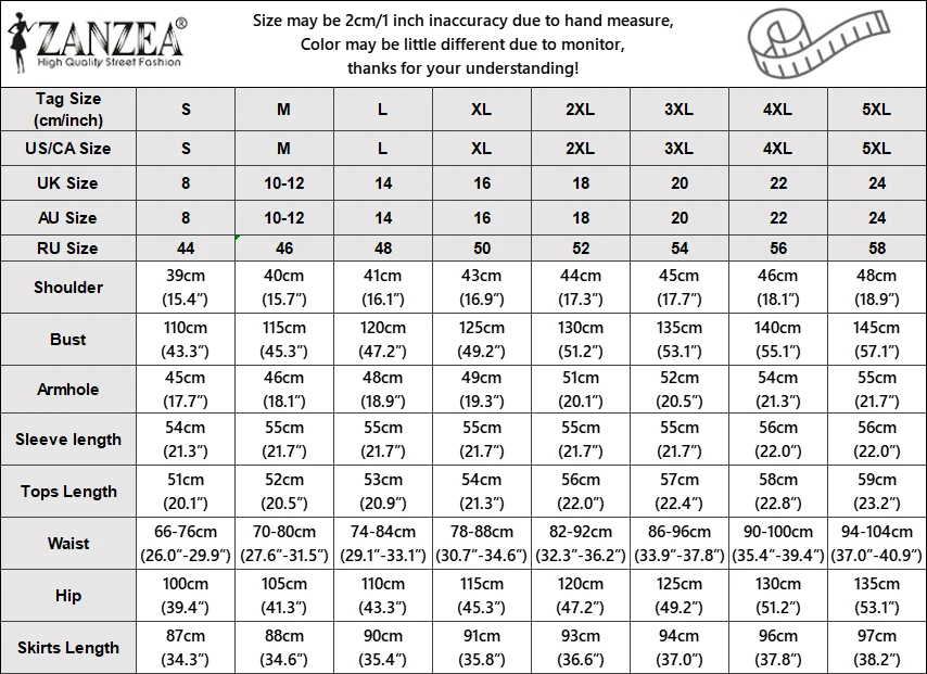 ZANZEA Street Fashion Women's Skirt Sets Long Sleeve Jackets Elastic Waist Long Skirts Work Wear Outfits Casual 2-Pieces Suits