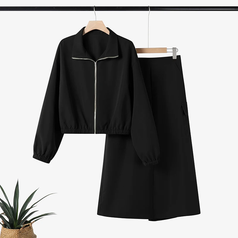 ZANZEA Street Fashion Women's Skirt Sets Long Sleeve Jackets Elastic Waist Long Skirts Work Wear Outfits Casual 2-Pieces Suits