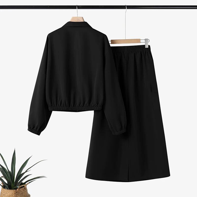 ZANZEA Street Fashion Women's Skirt Sets Long Sleeve Jackets Elastic Waist Long Skirts Work Wear Outfits Casual 2-Pieces Suits