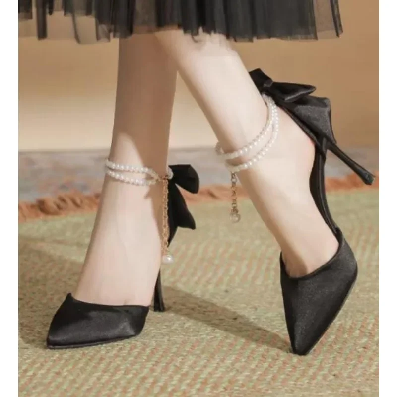 New Women Thin Heel Hollow Sandals Woman Pearl Butterfly Pointed Toe High Heels Pumps Womens Drees Shoes Wedding Shoes New Women Thin Heel Hollow Sandals Woman Pearl Butterfly Pointed Toe High Heels Pumps Womens Drees Shoes Wedding Shoes