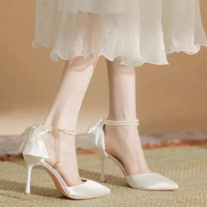 New Women Thin Heel Hollow Sandals Woman Pearl Butterfly Pointed Toe High Heels Pumps Womens Drees Shoes Wedding Shoes New Women Thin Heel Hollow Sandals Woman Pearl Butterfly Pointed Toe High Heels Pumps Womens Drees Shoes Wedding Shoes