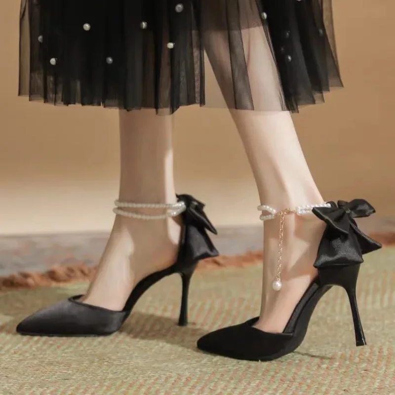 New Women Thin Heel Hollow Sandals Woman Pearl Butterfly Pointed Toe High Heels Pumps Womens Drees Shoes Wedding Shoes New Women Thin Heel Hollow Sandals Woman Pearl Butterfly Pointed Toe High Heels Pumps Womens Drees Shoes Wedding Shoes