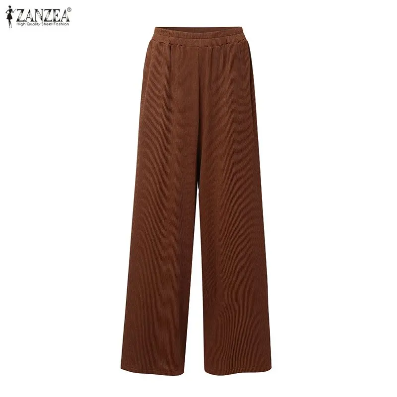 Women's Casual Style Knitted Pant Sets 2026 Spring Long Sleeve Sweatshirts and Wide Leg Pants 2 Pieces Suits Ribbed Tracksuits