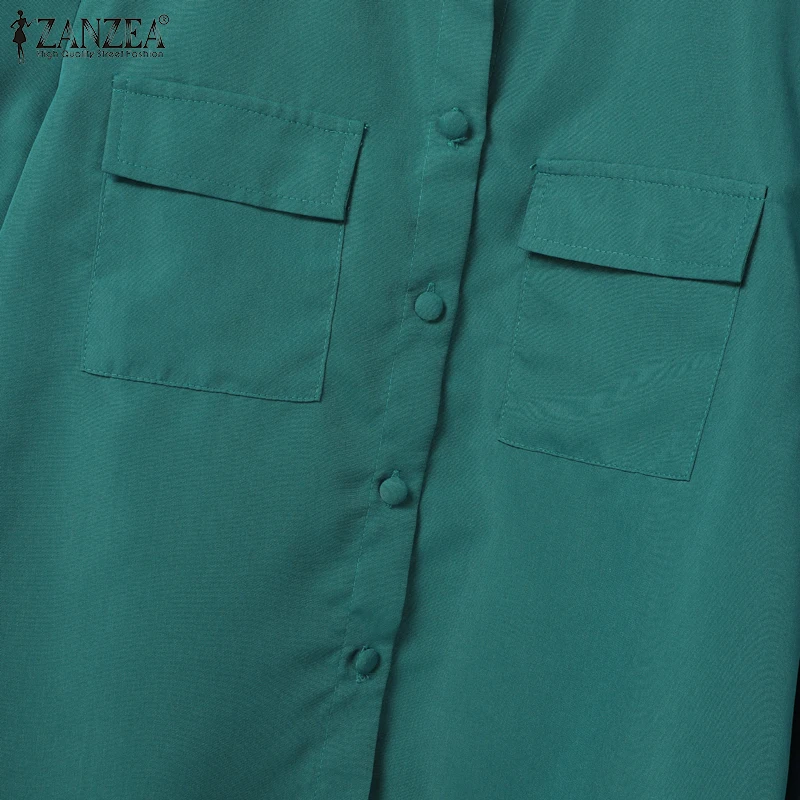 ZANZEA Womens Elegant 2 Pieces Sets Fashion O-Neck Short Sleeve Shirts Elastic Waist Skirts 2pcs Outfits Solid Midi Skirt Sets