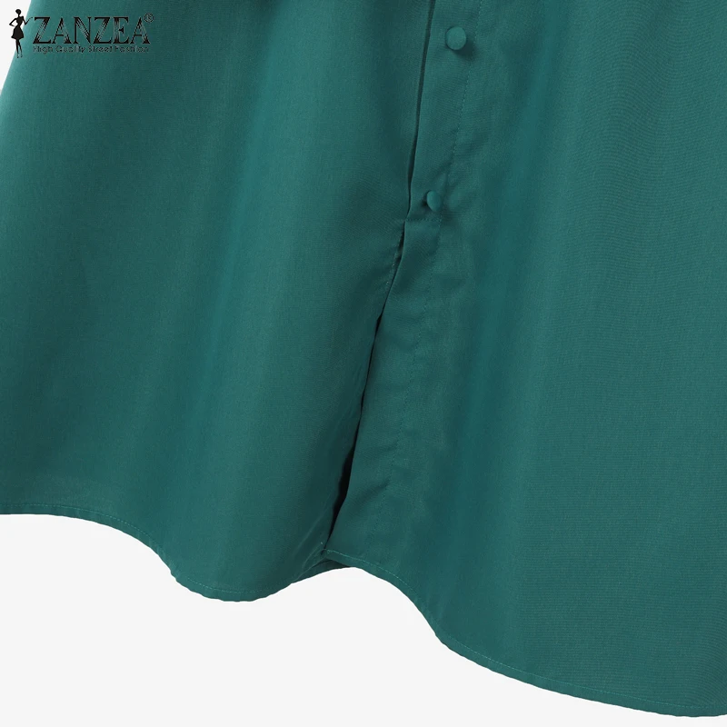 ZANZEA Womens Elegant 2 Pieces Sets Fashion O-Neck Short Sleeve Shirts Elastic Waist Skirts 2pcs Outfits Solid Midi Skirt Sets