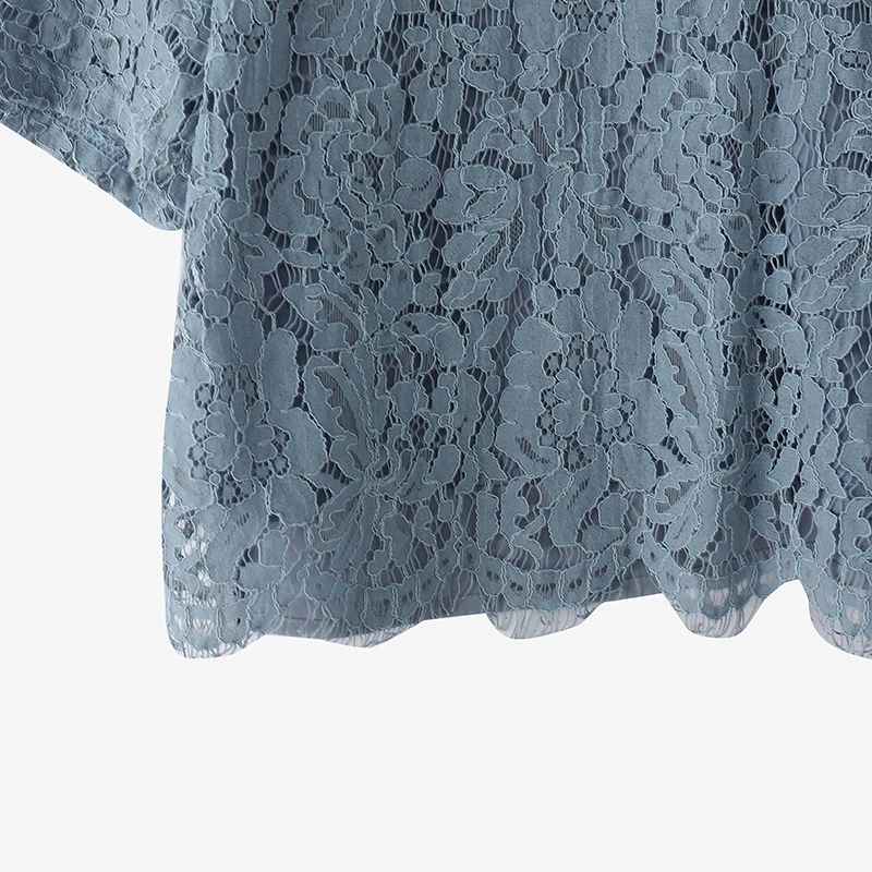 ZANZEA Elegant Openwork Lace Skirt Sets Women Casual Short Sleeve Crop Tops A-line Long Skirts 2pcs Outfits Holiday Party Suits