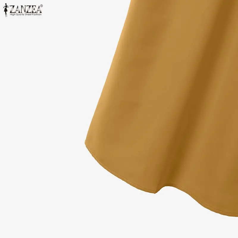 Women's Casual Chic Skirt Suits Autumn O-Neck Lantern Sleeve Blouses and A-Line Maxi Skirts 2 Piece Sets ZANZEA Woman Outfit 3XL