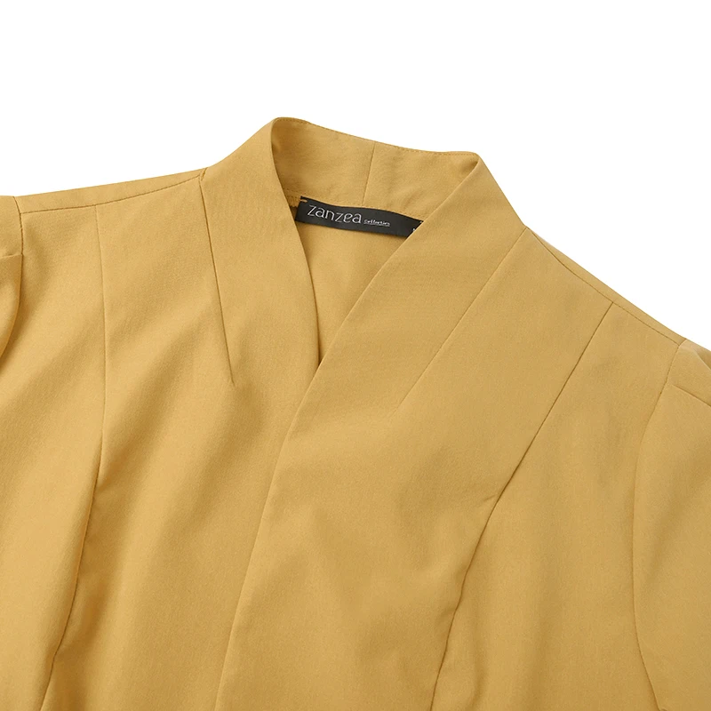 ZANZEA Elegant Women 2pcs Dress Sets Long Sleeve Short Blazer and Sleeveless Sheath Dress 2pcs Sets Autumn Classy Office Suits