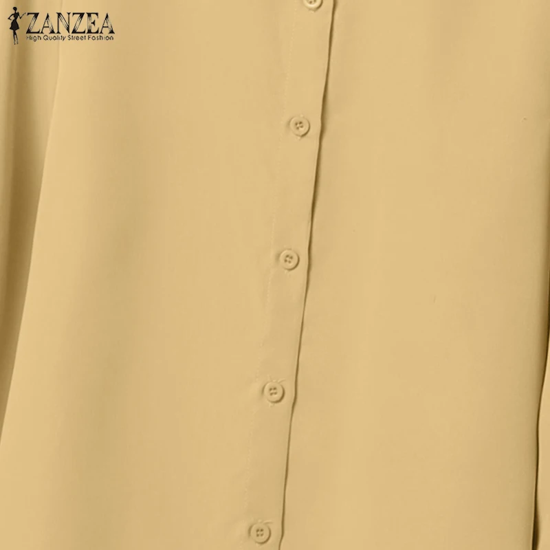 ZANZEA Street Fashion 2 Pieces Pant Sets Women 2025 Autumn Long Sleeve Shirt and Wide Leg Pants Suits Solid Color Commuting Wear