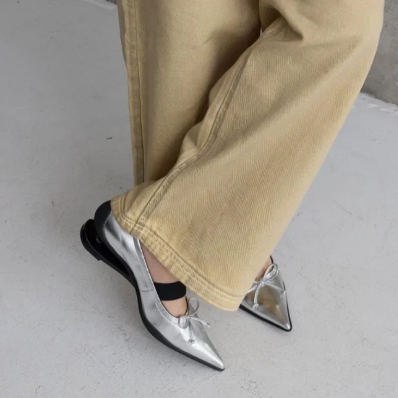 Luxury Designer Strange Heel Modern Single Shoes Women Pointed Toe Butterfly Knot Retro Ballet Shoes All Match Casual Pumps New Luxury Designer Strange Heel Modern Single Shoes Women Pointed Toe Butterfly Knot Retro Ballet Shoes All Match Casual Pumps New