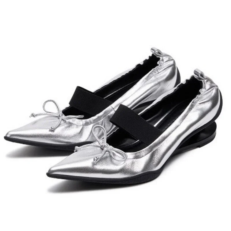 Luxury Designer Strange Heel Modern Single Shoes Women Pointed Toe Butterfly Knot Retro Ballet Shoes All Match Casual Pumps New Luxury Designer Strange Heel Modern Single Shoes Women Pointed Toe Butterfly Knot Retro Ballet Shoes All Match Casual Pumps New