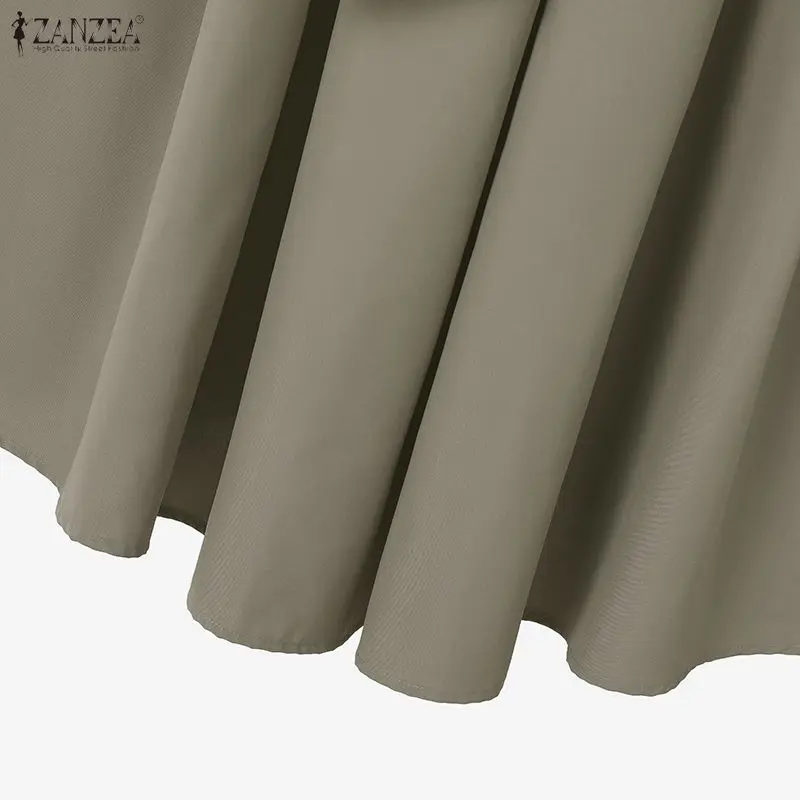 ZANZEA Elegant Women's Skirt Suits Long Sleeve Blazer Jackets & A-Line Pleated Skirts 2 Pieces Sets Outfits Office Lady Sets 3XL