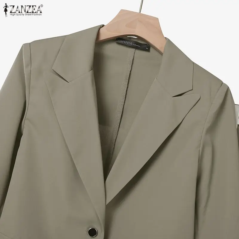 ZANZEA Elegant Women's Skirt Suits Long Sleeve Blazer Jackets & A-Line Pleated Skirts 2 Pieces Sets Outfits Office Lady Sets 3XL