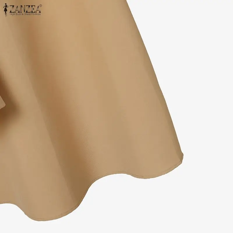 ZANZEA Elegant Office Wear Skirt Suits Women's Long Sleeve Short Blazer Jackets & A-Line Midi Skirts 2 Piece Sets Woman Outfits