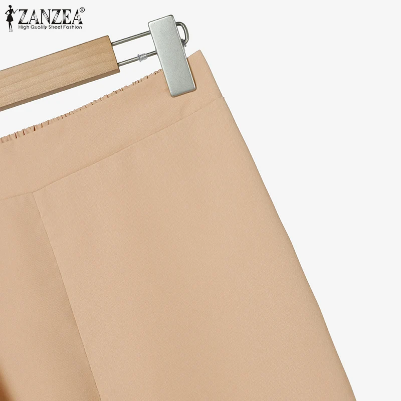 ZANZEA Womens Casual 2 Pieces Sets Printed 3/4 Sleeve Blouses Wide Leg Pants Two Pieces Outfits 2025 Fashion Day Wear Pant Sets