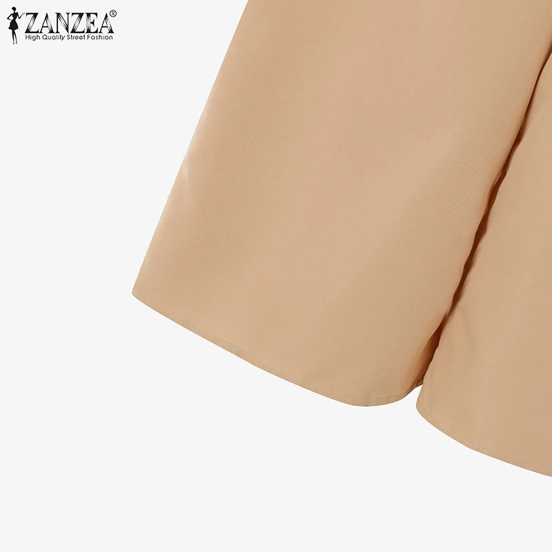 ZANZEA Womens Casual 2 Pieces Sets Printed 3/4 Sleeve Blouses Wide Leg Pants Two Pieces Outfits 2025 Fashion Day Wear Pant Sets