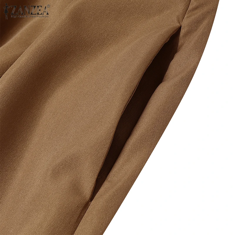 ZANZEA Womens Casual 2 Piece Sets Lace Trim Short Sleeve Crop Tops A-line Midi Skirts 2PCS Outfits Elegant Commute Skirt Sets