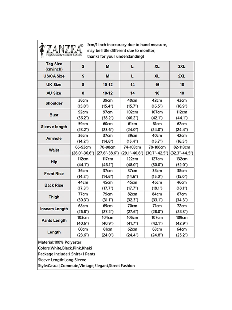 ZANZEA Elegant 2 Pieces Pant Sets Long Sleeve Belted Lightweight Blazer & Wide Leg Pant 2pcs Suits Office Lady Commuting Sets