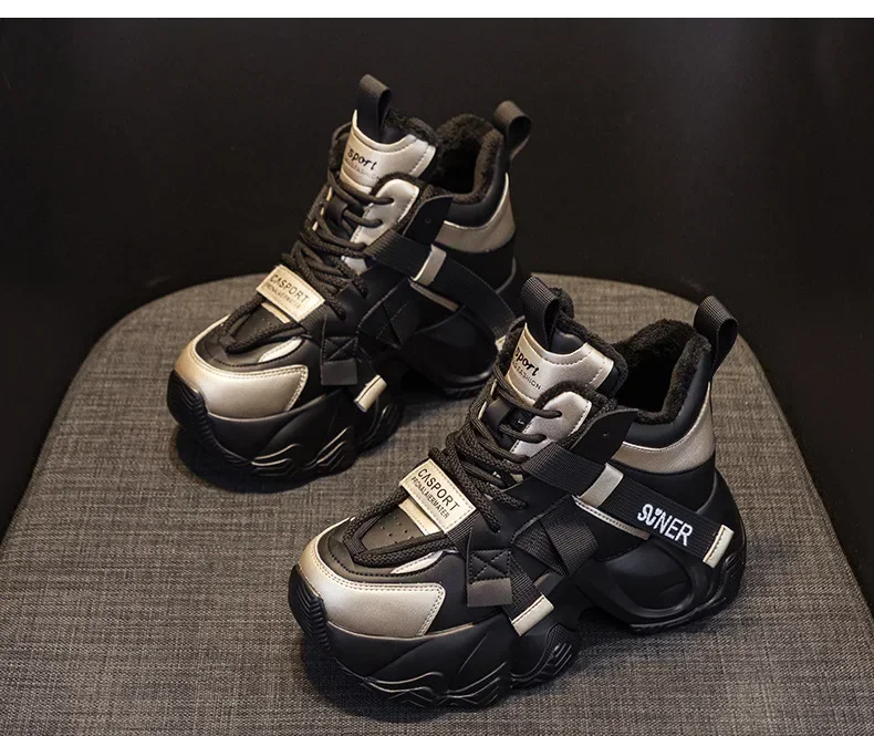 2025 Autumn New Style Casual Versatile Fashionable Elderly Shoes Thick Bottom Increased Height 8cm Popular Same Model Women's 2025 Autumn New Style Casual Versatile Fashionable Elderly Shoes Thick Bottom Increased Height 8cm Popular Same Model Women's