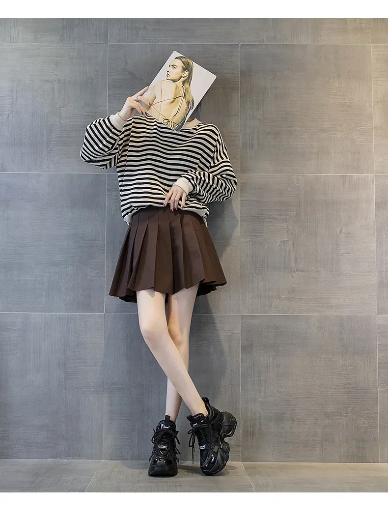 2025 Autumn New Style Casual Versatile Fashionable Elderly Shoes Thick Bottom Increased Height 8cm Popular Same Model Women's