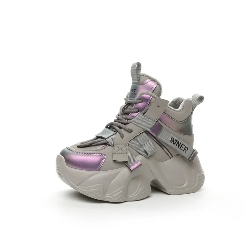 2025 Autumn New Style Casual Versatile Fashionable Elderly Shoes Thick Bottom Increased Height 8cm Popular Same Model Women's