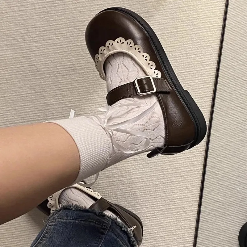 Woman Pumps Gothic Shoes for Women Kawaii Mary Jane Evening Black Cute Low Heel Elegant Japanese Style Lolita Round Toe Korean Woman Pumps Gothic Shoes for Women Kawaii Mary Jane Evening Black Cute Low Heel Elegant Japanese Style Lolita Round Toe Korean